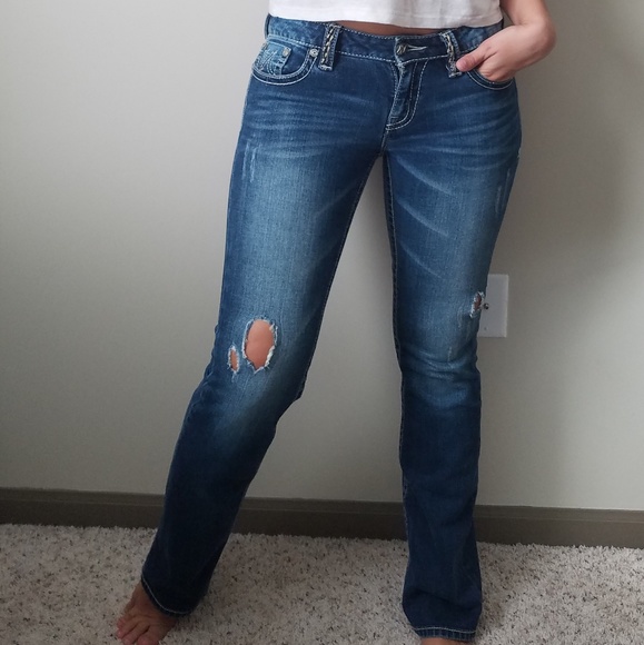 Boot Cut M Series Distressed Denim Stitch Low-rise - Picture 6 of 6